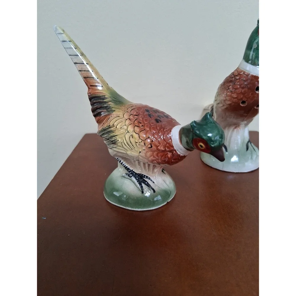 Ucagco Pheasant Salt & Pepper Shakers, Vintage, Made in Japan